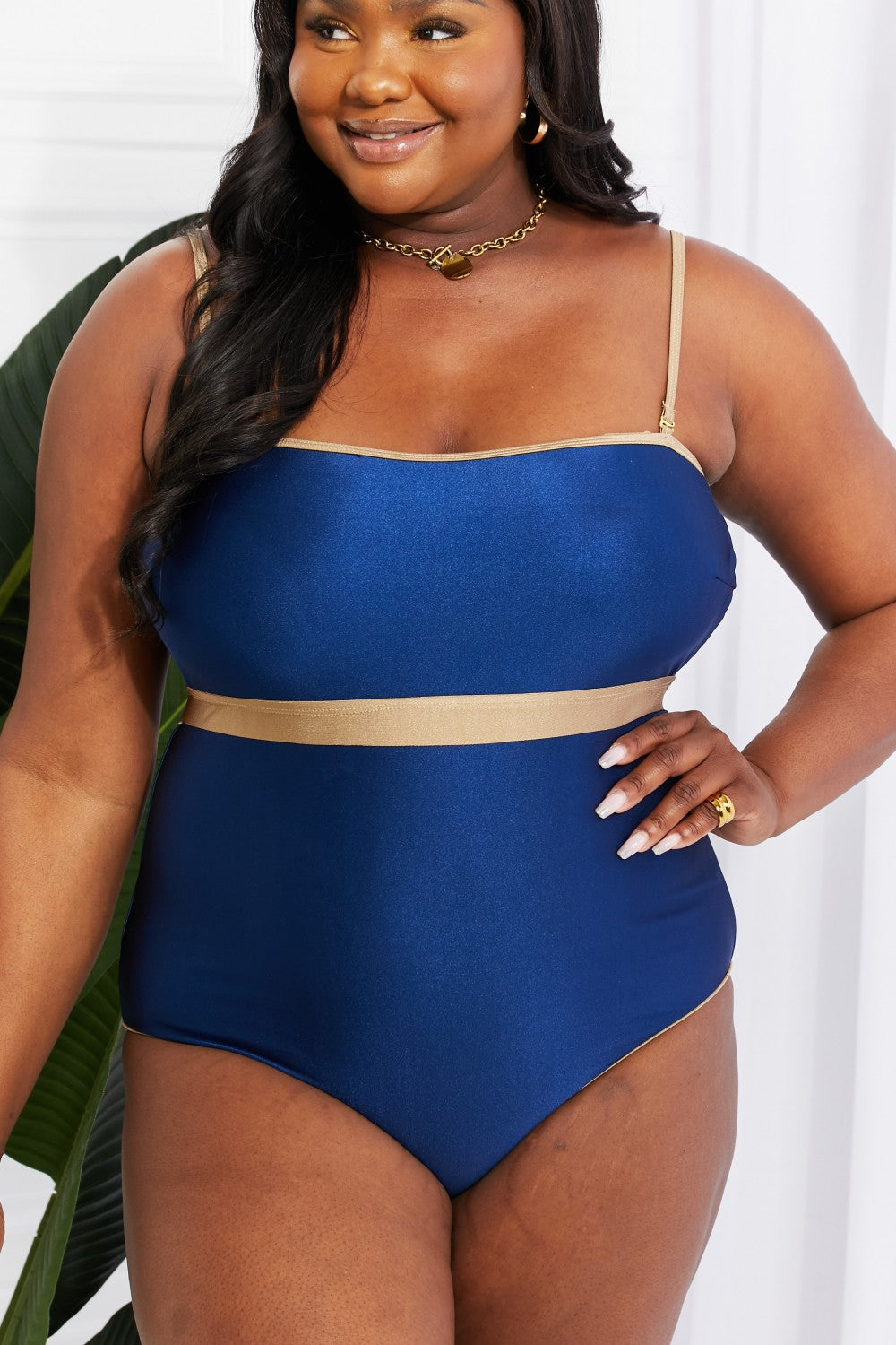 marina west swim wave break contrast trim one-piece