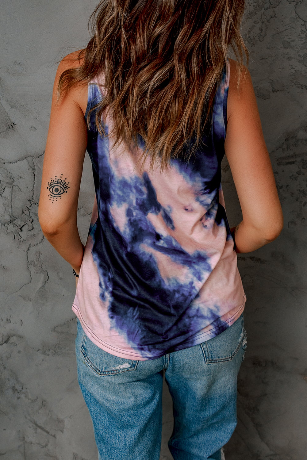 tie-dye crisscross tank