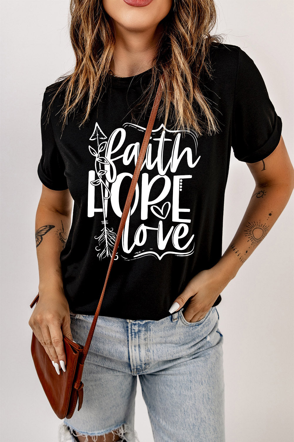 faith hope love graphic tee shirt