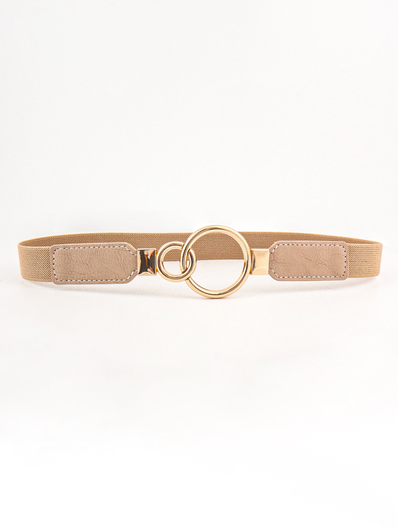 double ring buckle elastic pu belt