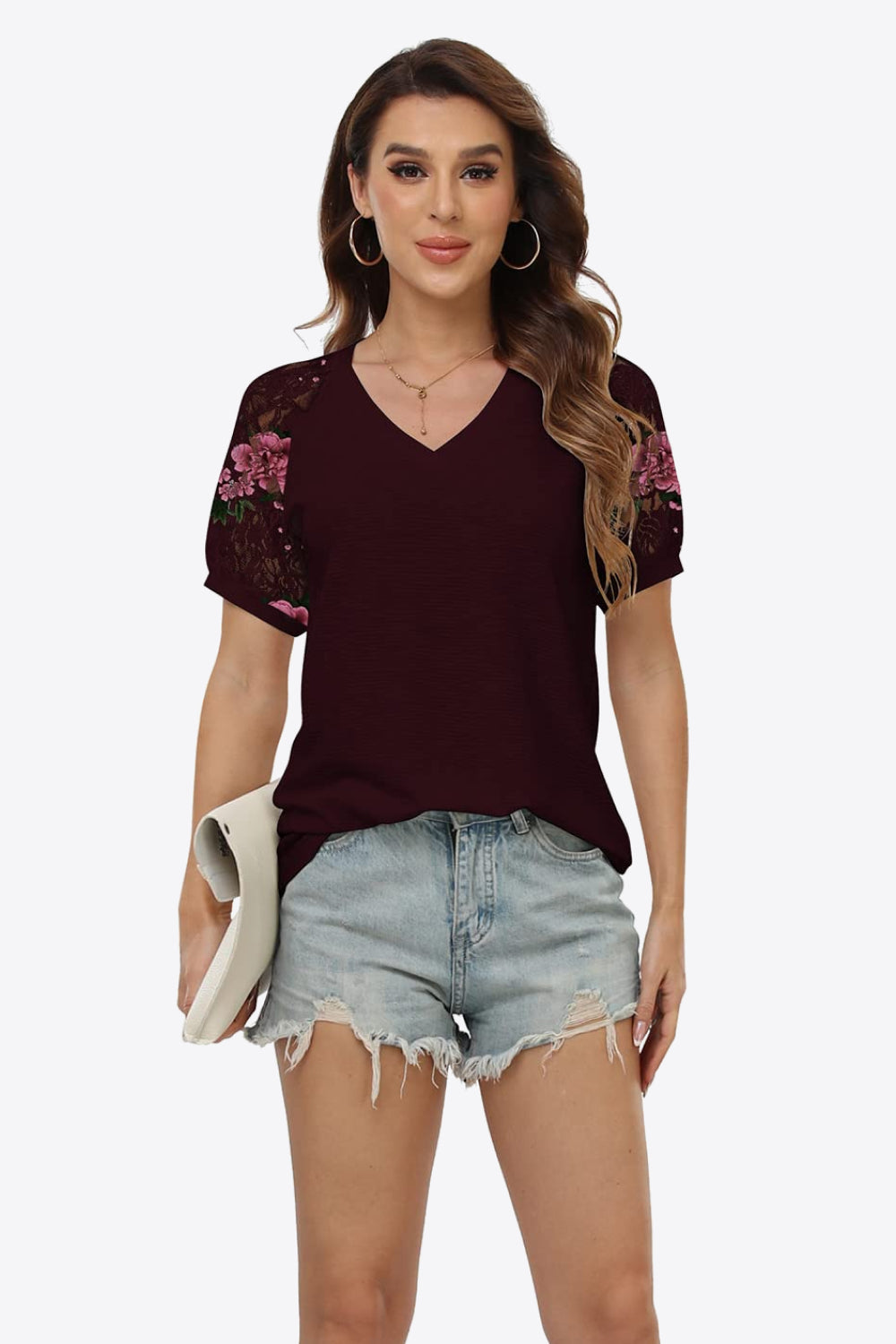 short sleeve v-neck tee