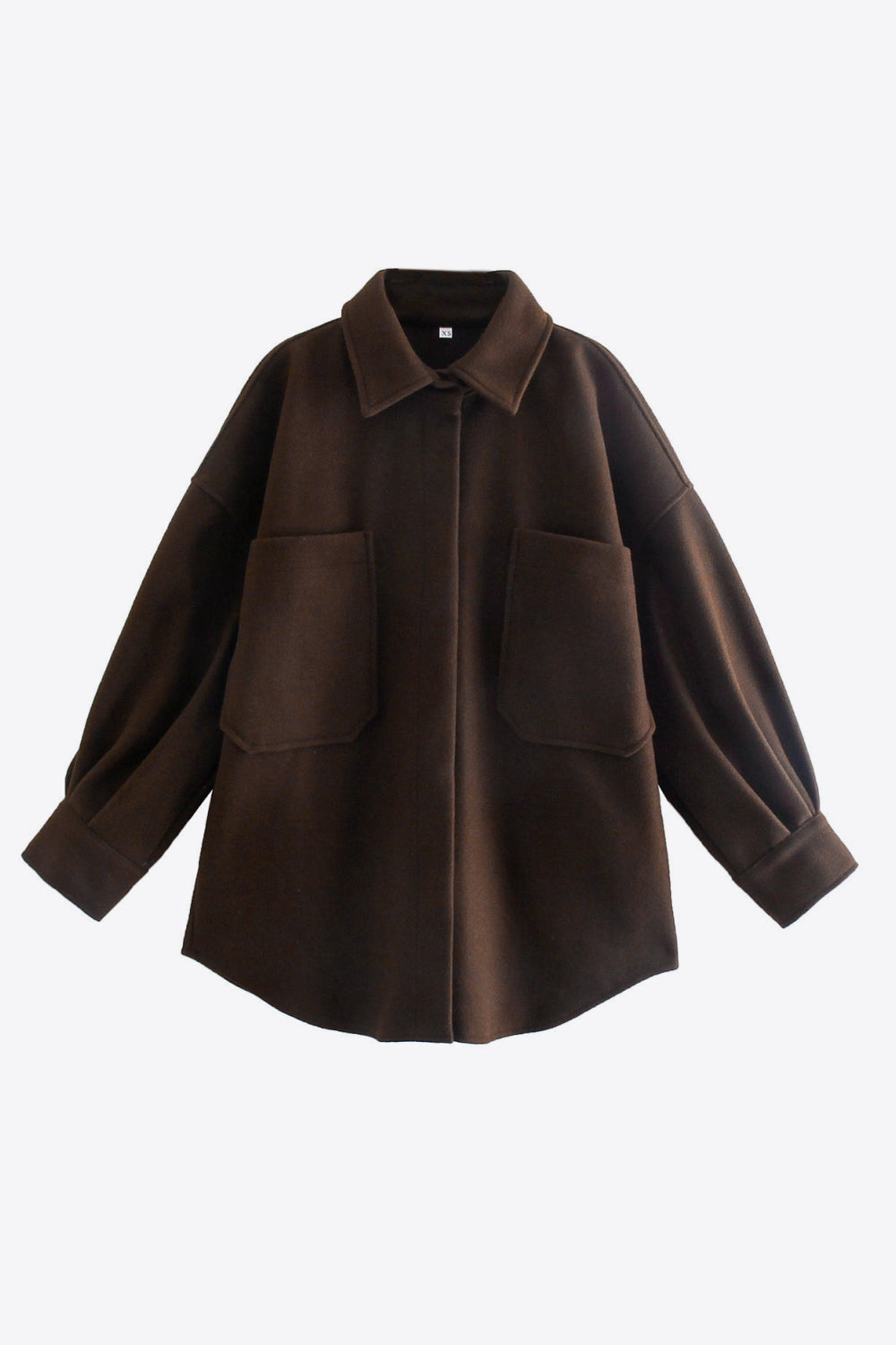 dropped shoulder collared longline jacket