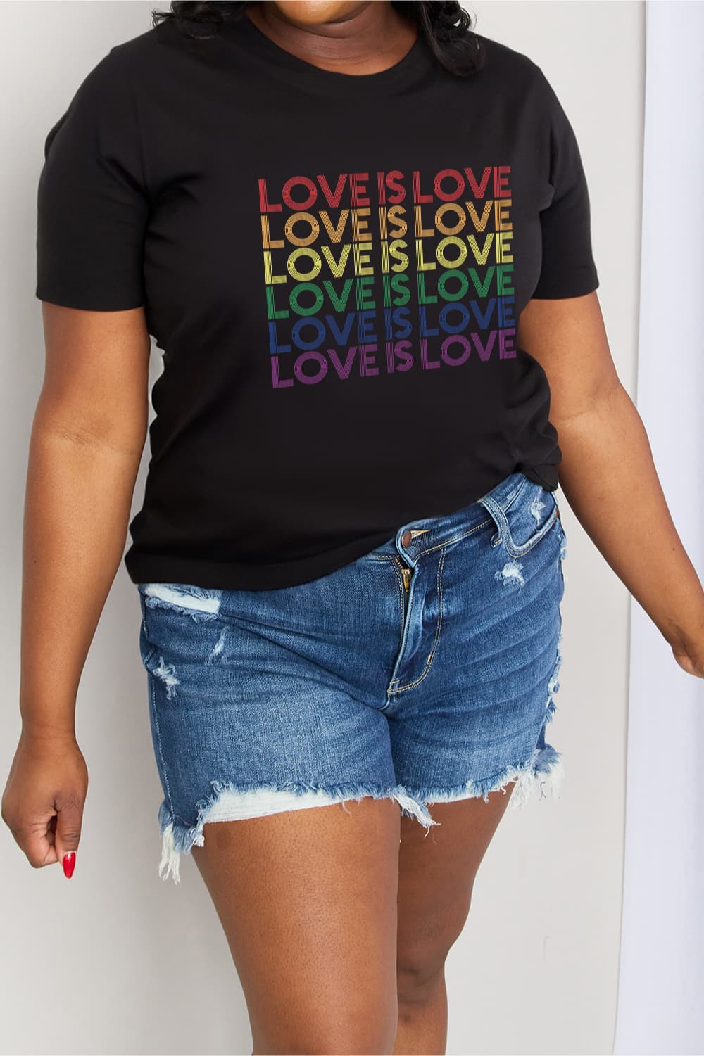 simply love full size love is love graphic cotton tee