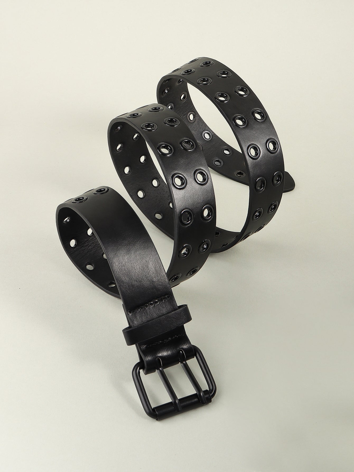 grommet pu leather belt