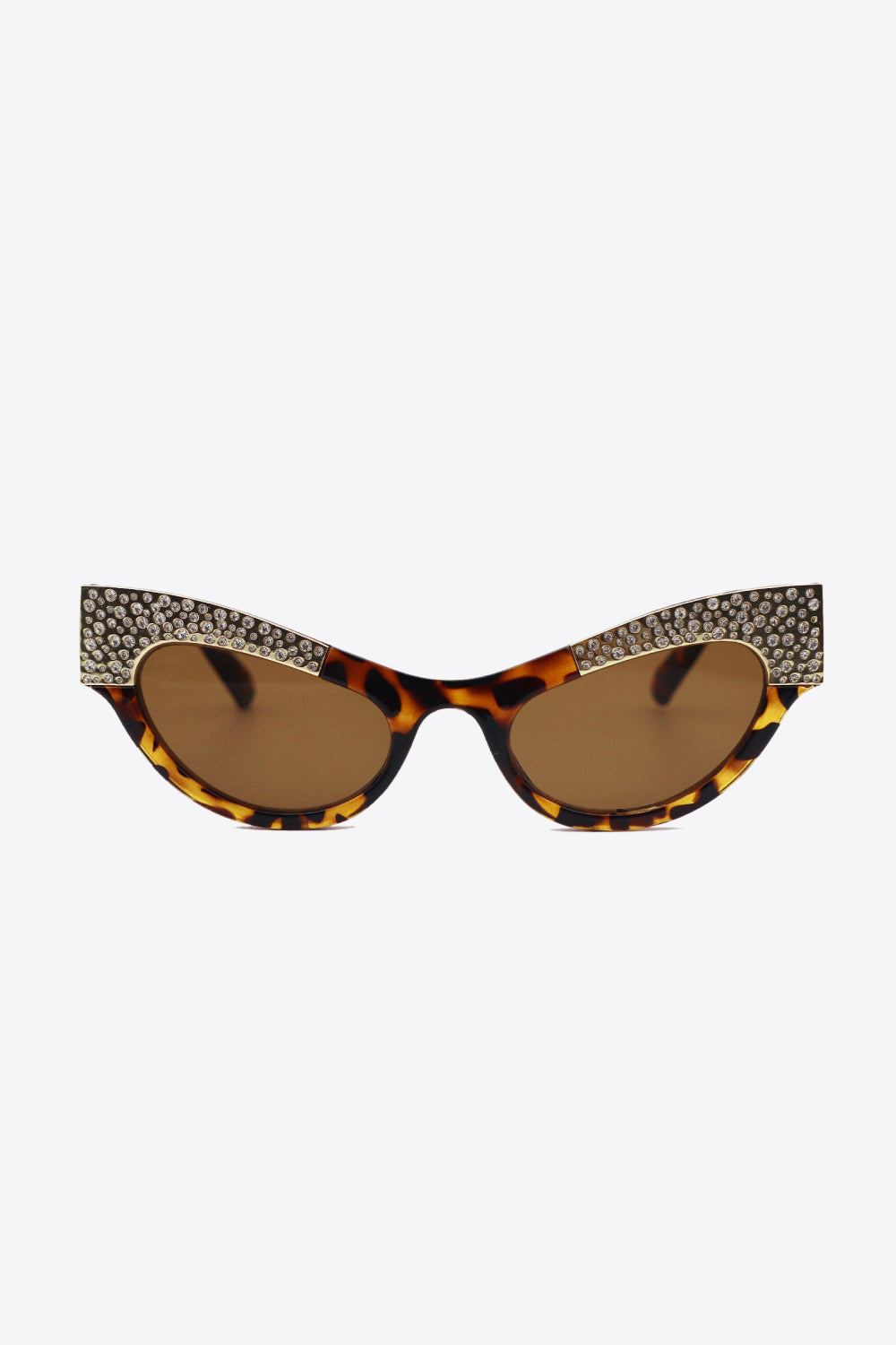 uv400 rhinestone trim cat-eye sunglasses