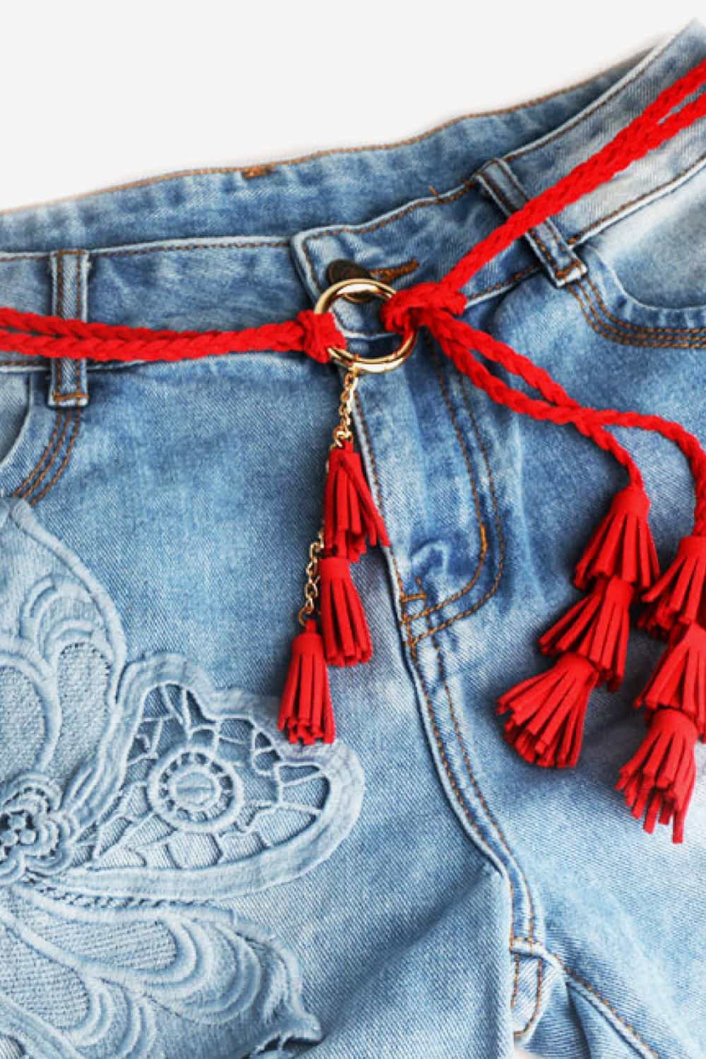 braid belt with tassels