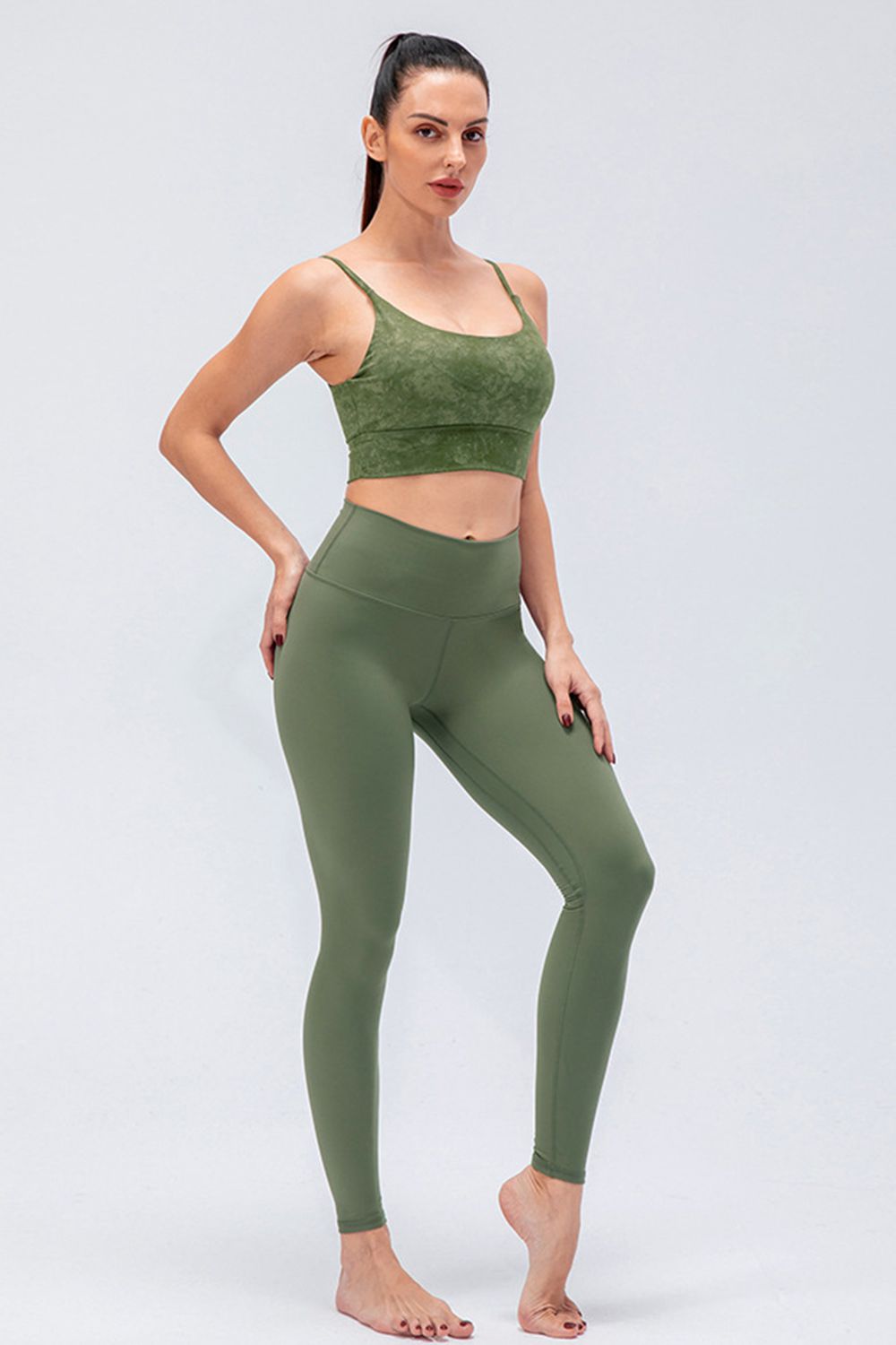 wide waistband slim fit active leggings