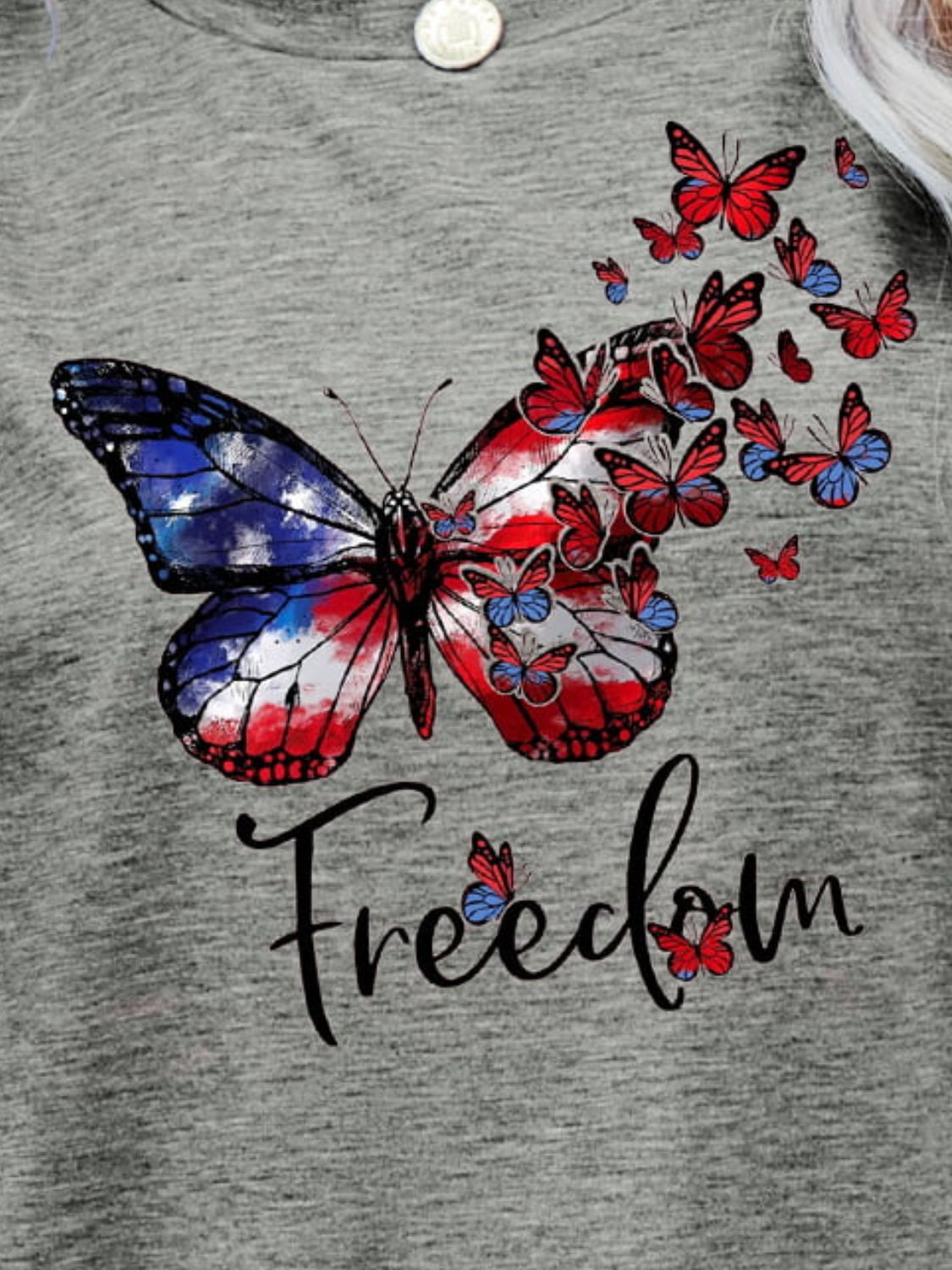 freedom butterfly graphic short sleeve tee