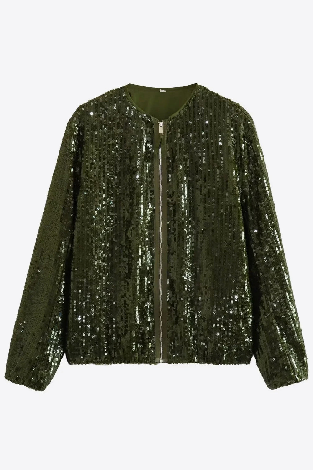 sequin zip-up jacket