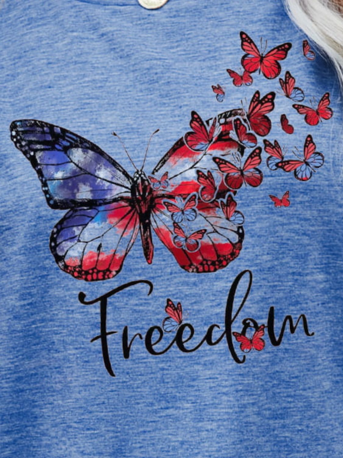 freedom butterfly graphic short sleeve tee