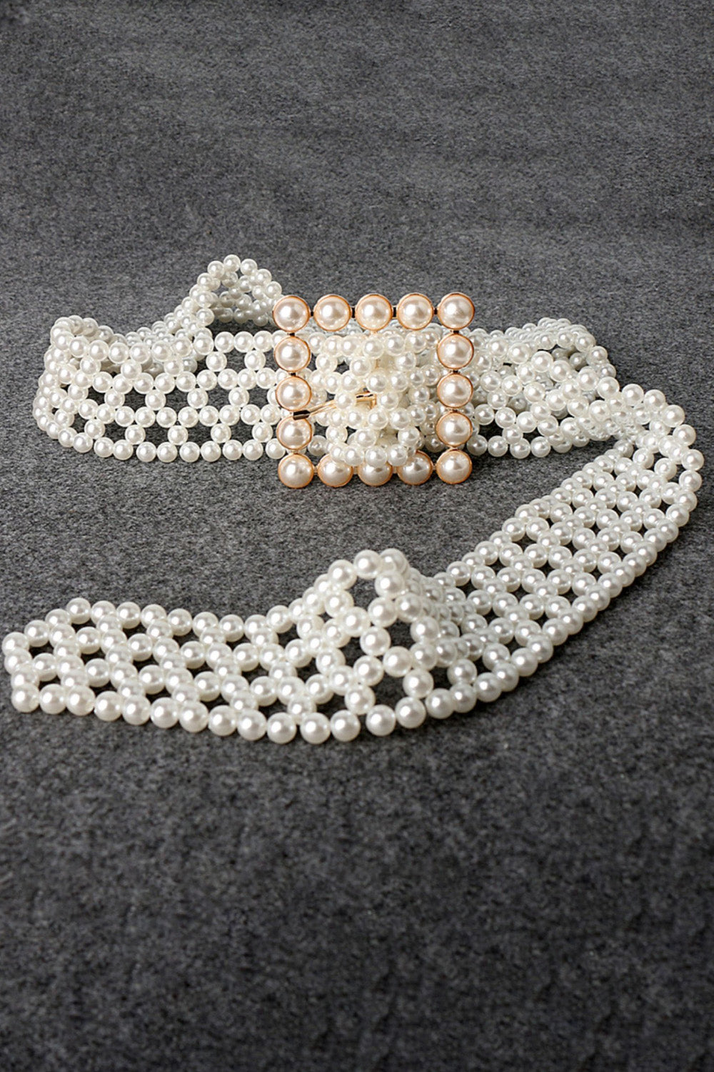 alloy buckle pearl belt