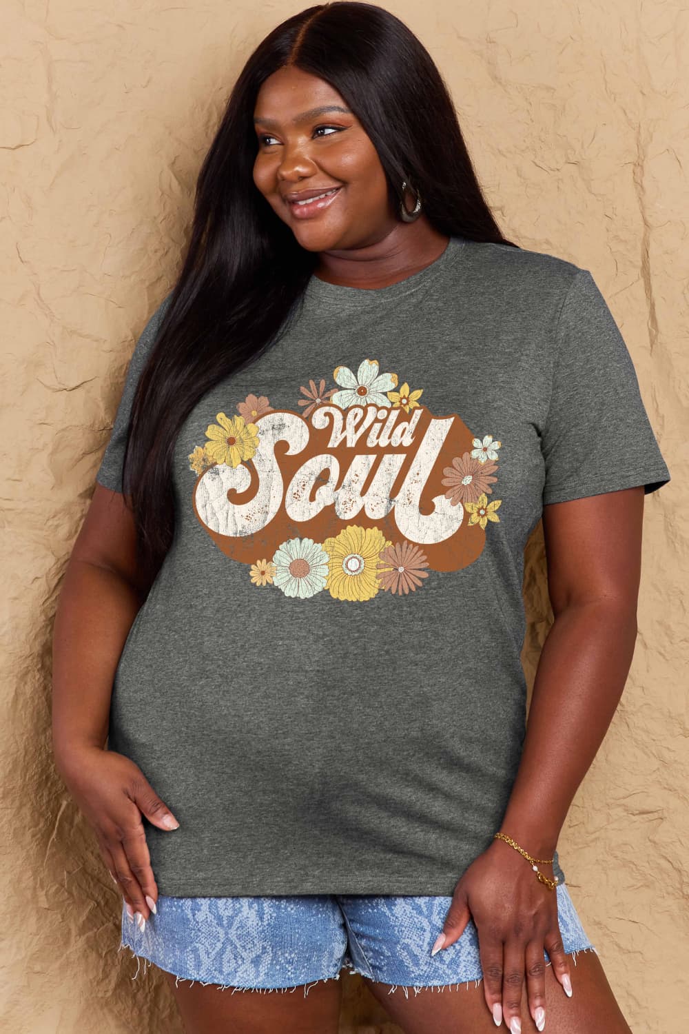 simply love full size wild soul graphic cotton t-shirt