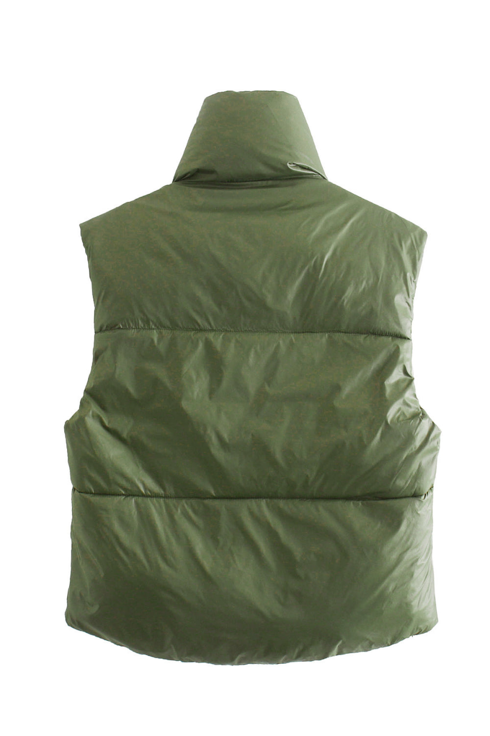 zip-up drawstring puffer vest