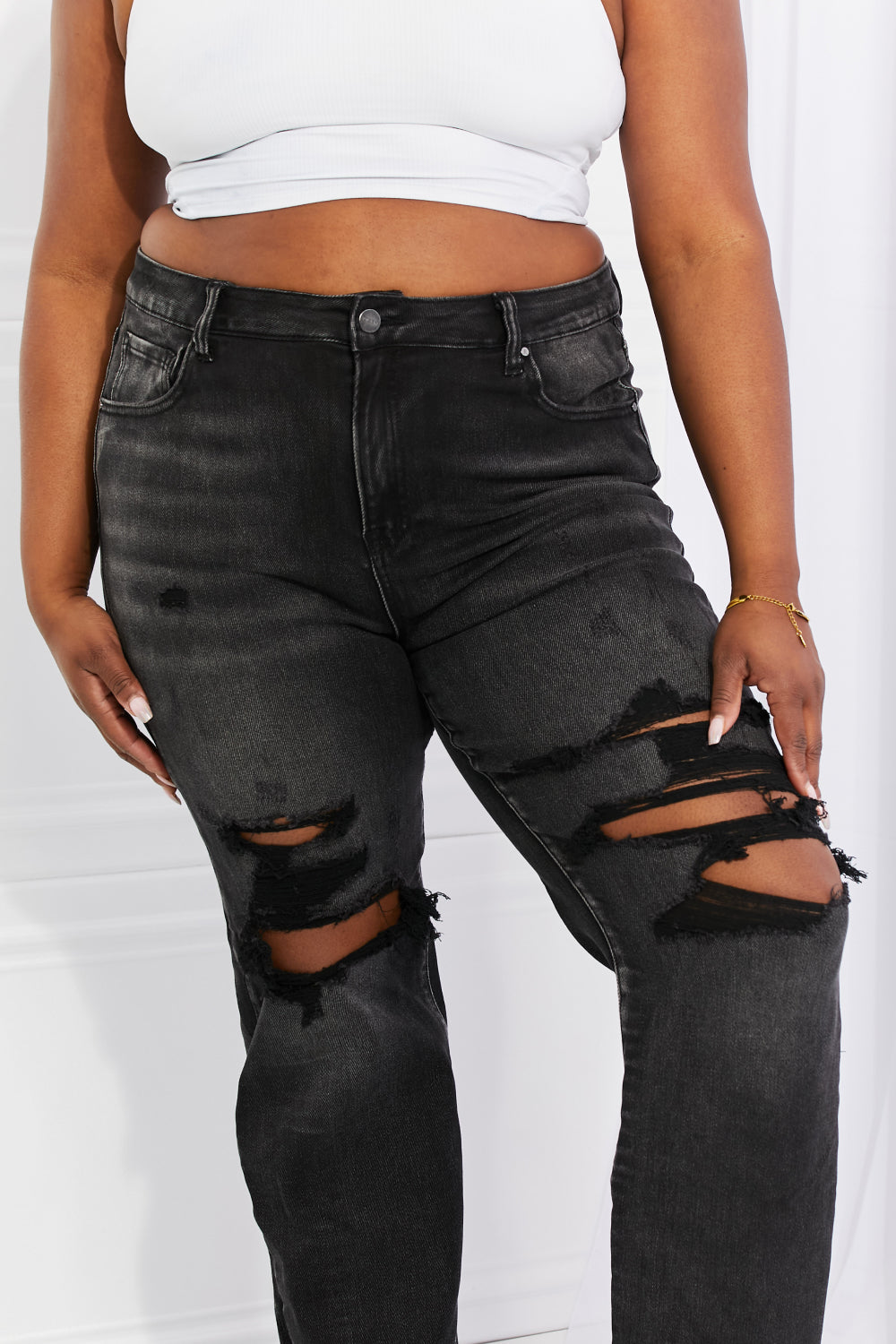 risen full size lois distressed loose fit jeans