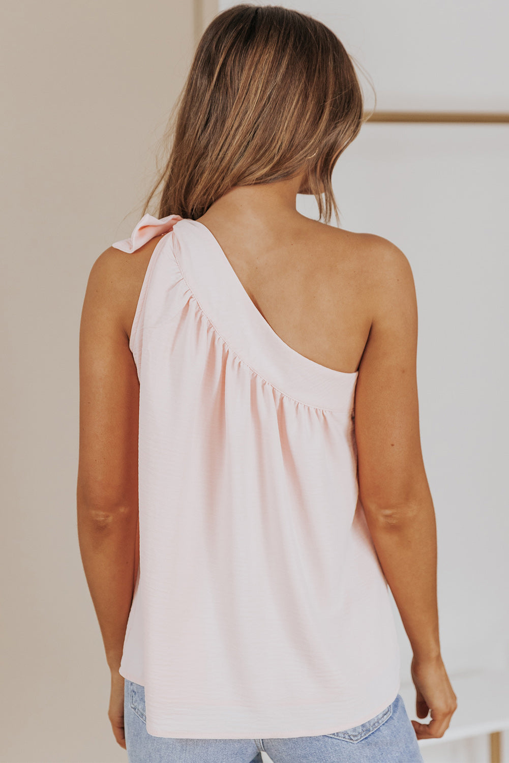 tied one-shoulder blouse