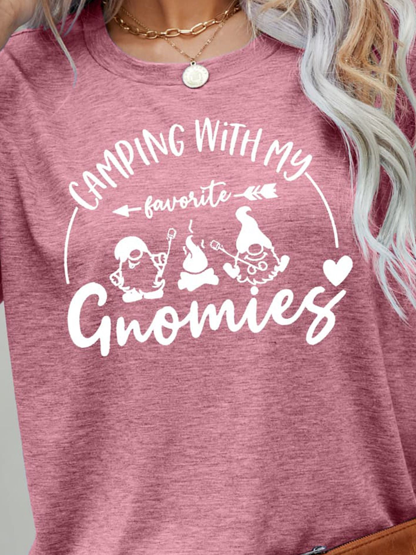 camping with my favorite gnomies graphic tee