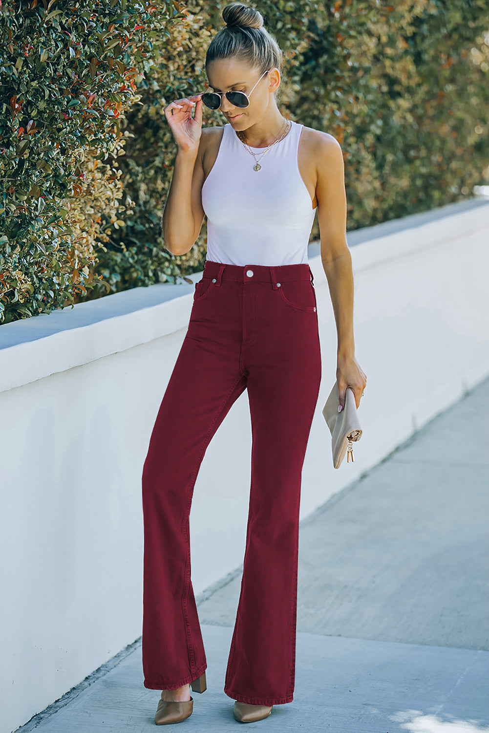 baeful high waist flare leg jeans with pockets