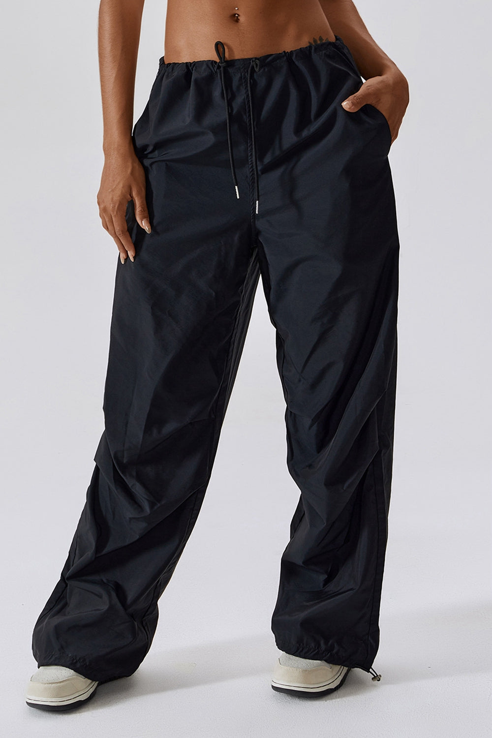 long loose fit pocketed sports pants