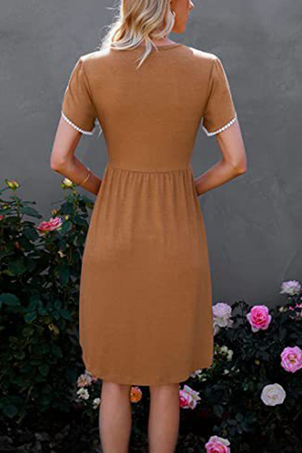 round neck short sleeve dress