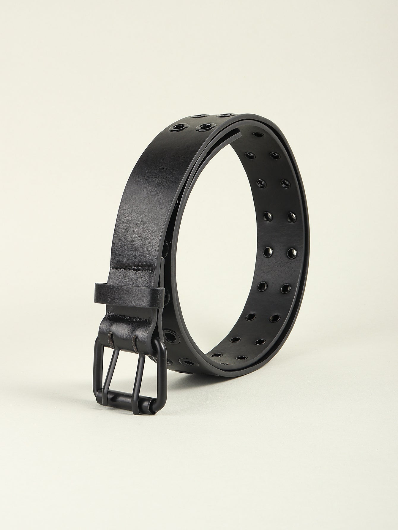 grommet pu leather belt