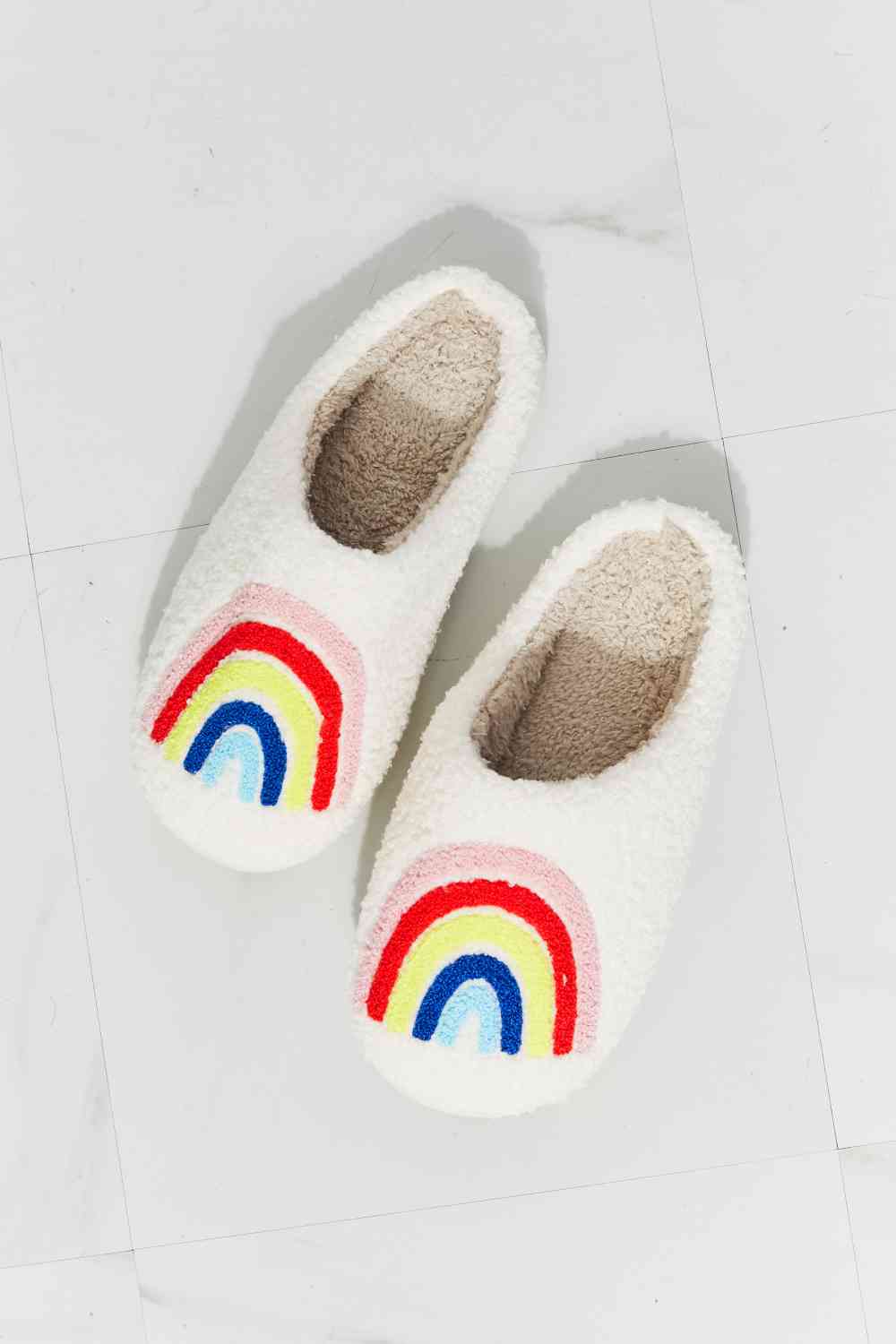 mmshoes rainbow plush slipper