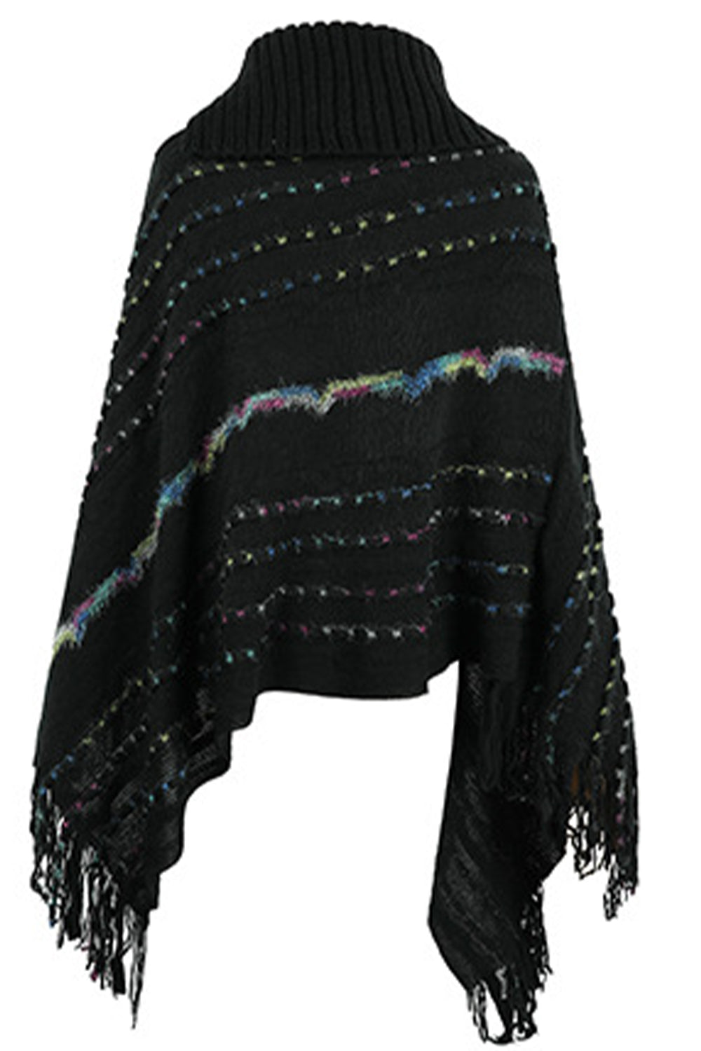 cloak sleeve fringe detail poncho