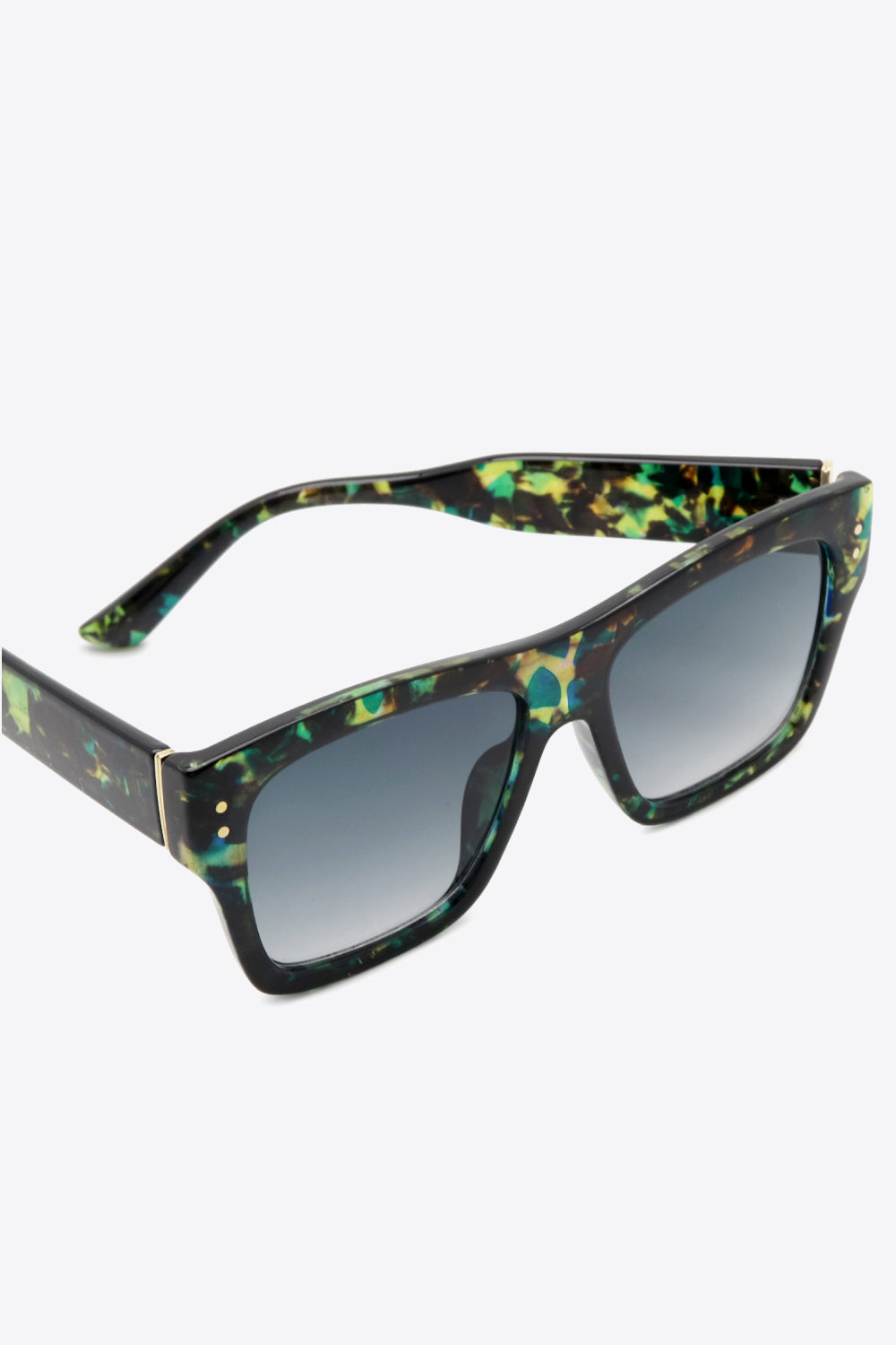 uv400 patterned polycarbonate square sunglasses