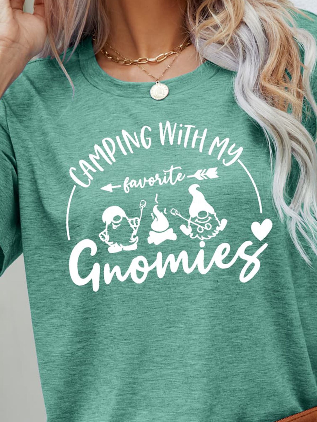 camping with my favorite gnomies graphic tee