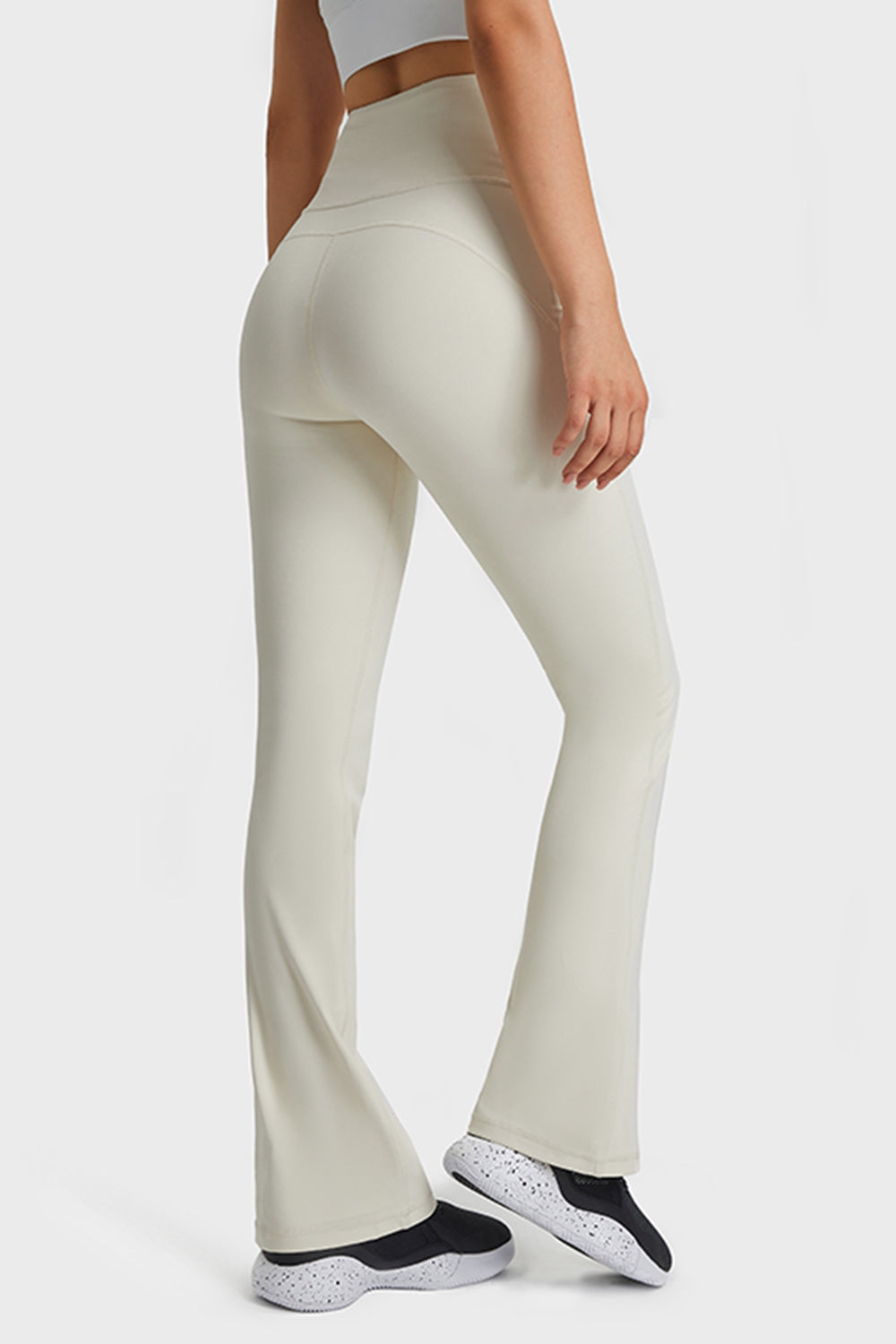 elastic waist flare yoga pants