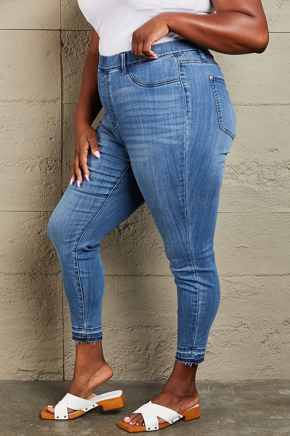 judy blue janavie full size high waisted pull on skinny jeans