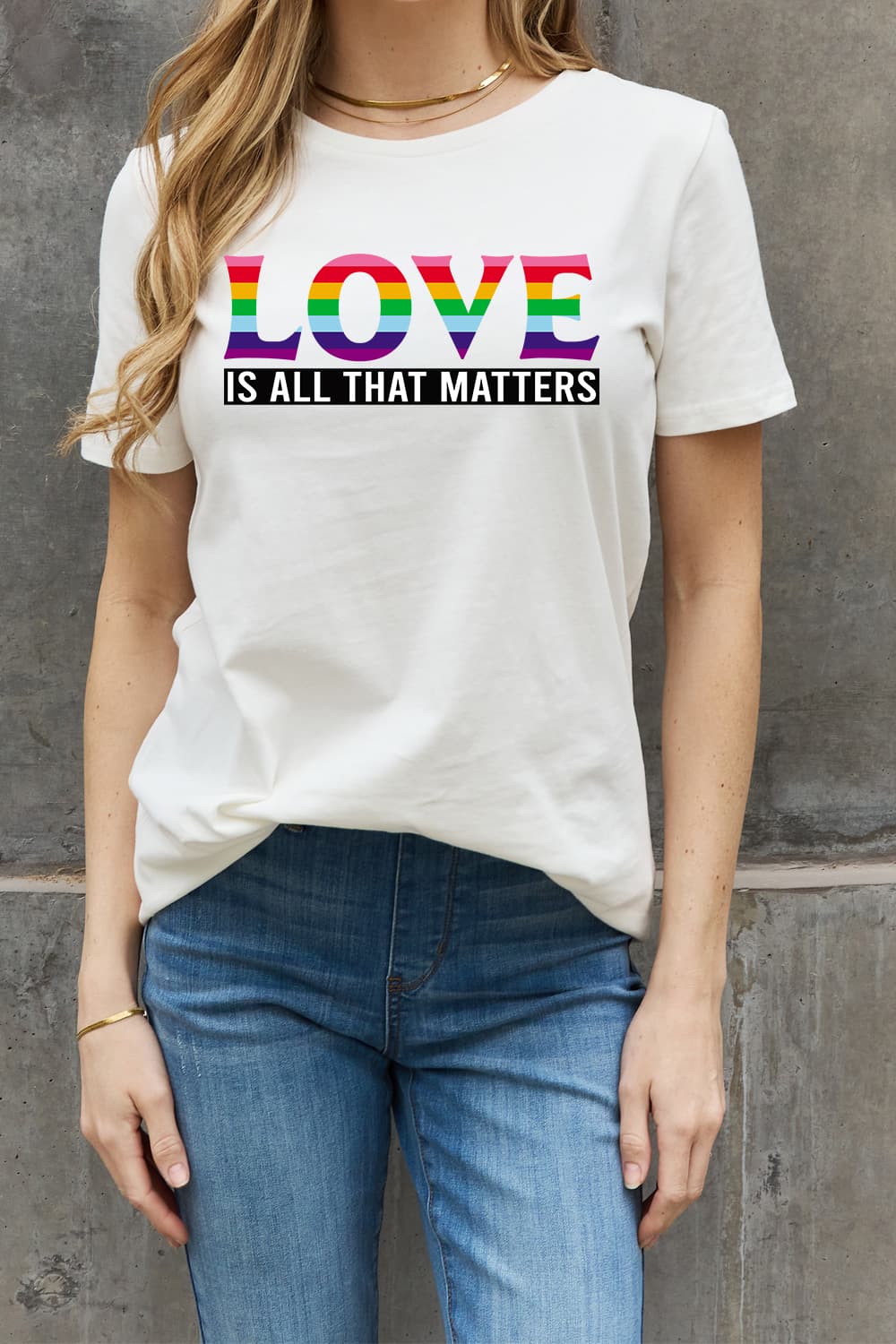 simply love full size love is all that matters graphic cotton tee