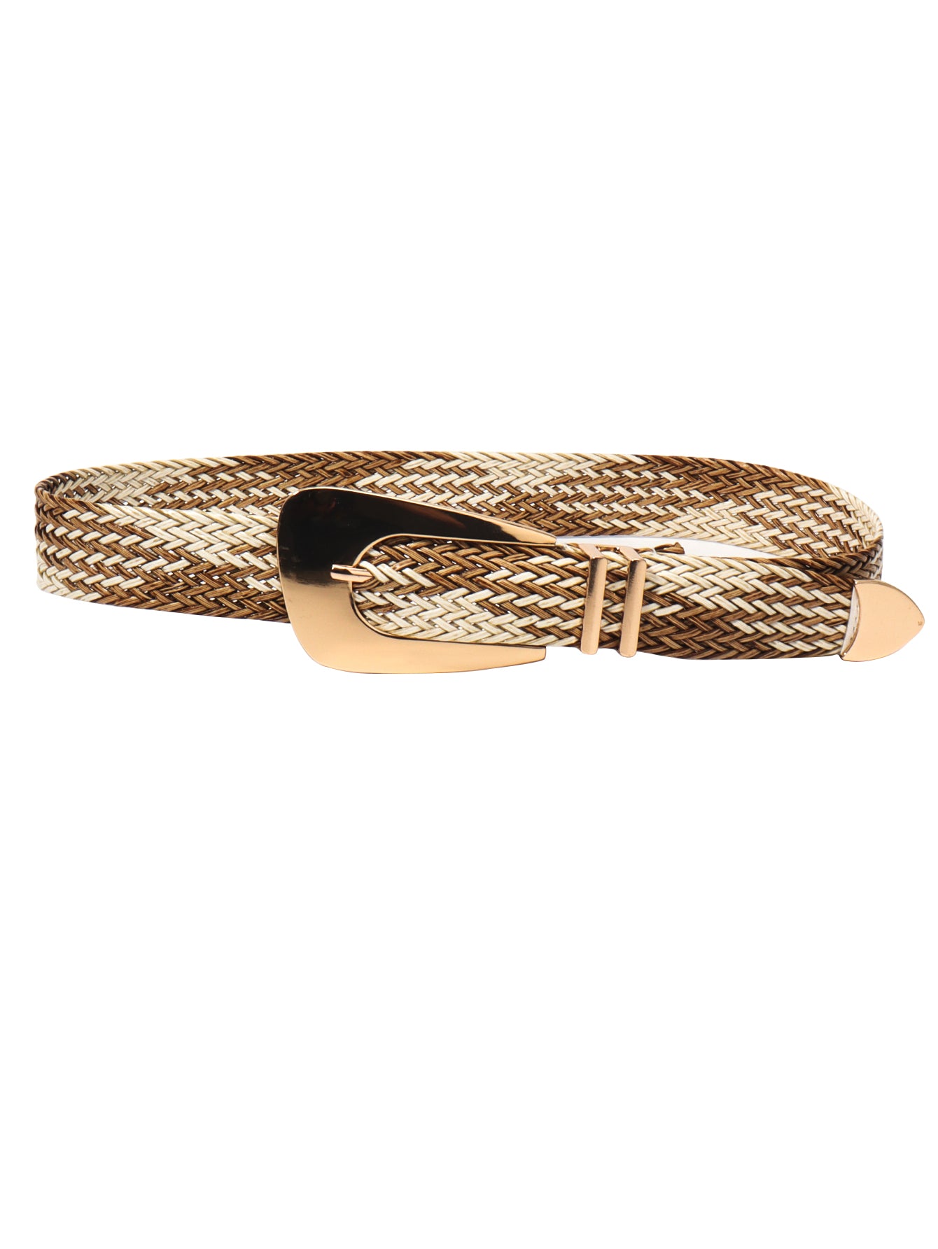 irregular buckle braid belt