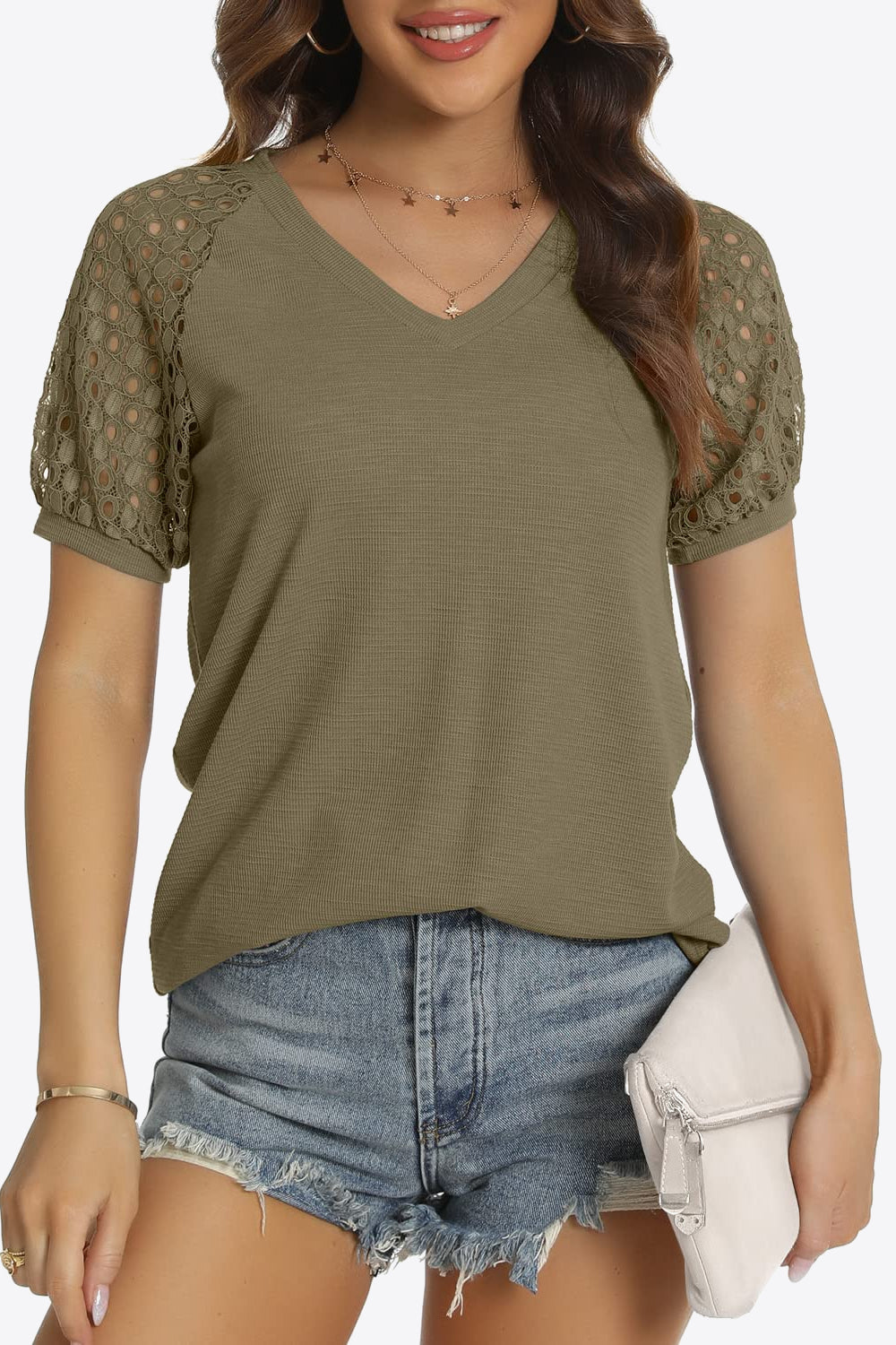 short sleeve v-neck tee