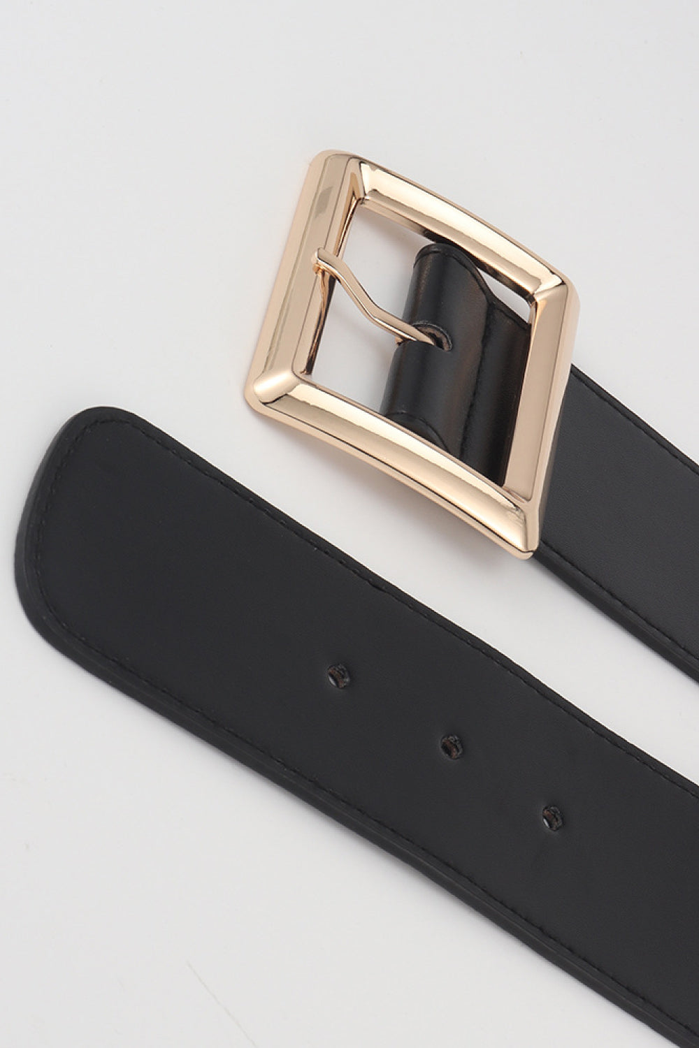 rectangle buckle elastic wide belt