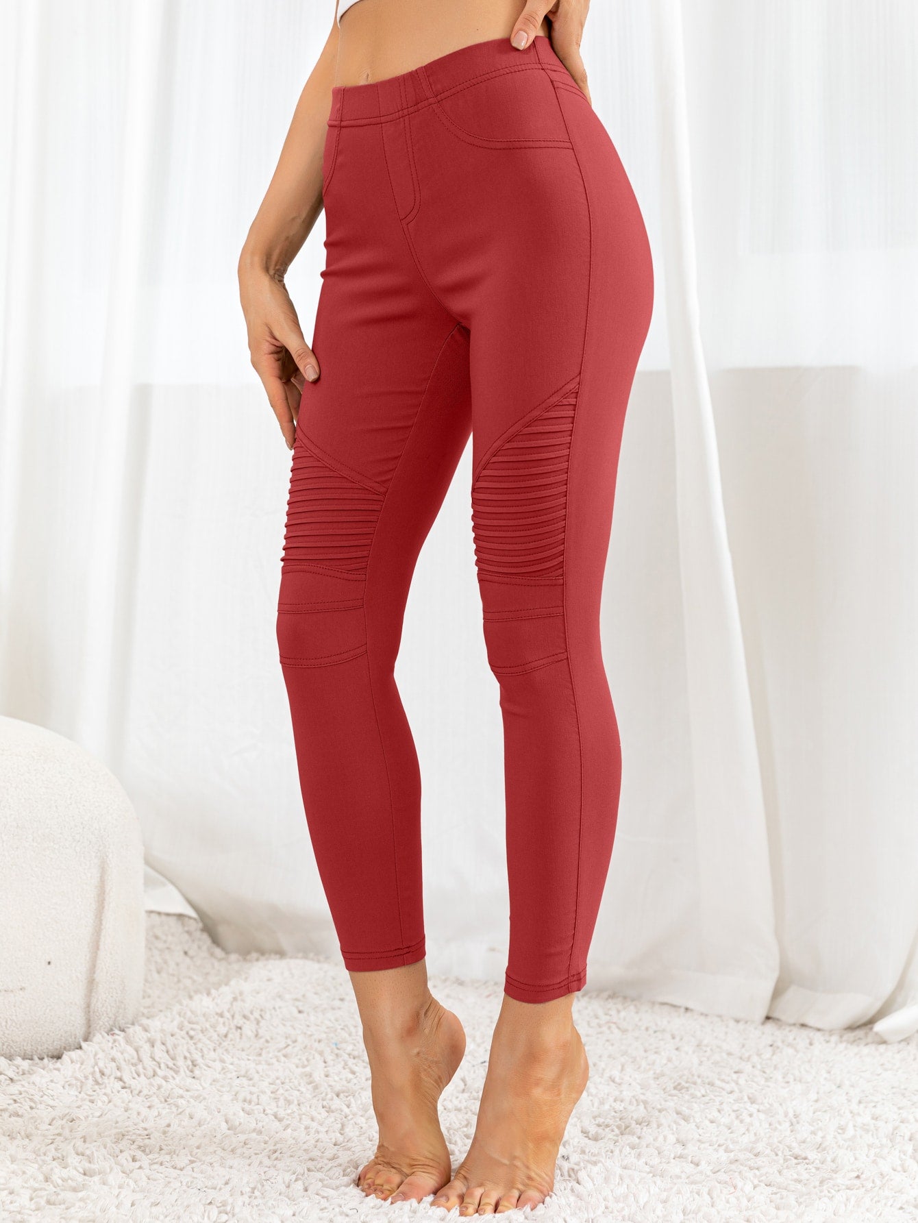 ribbed detail leggings