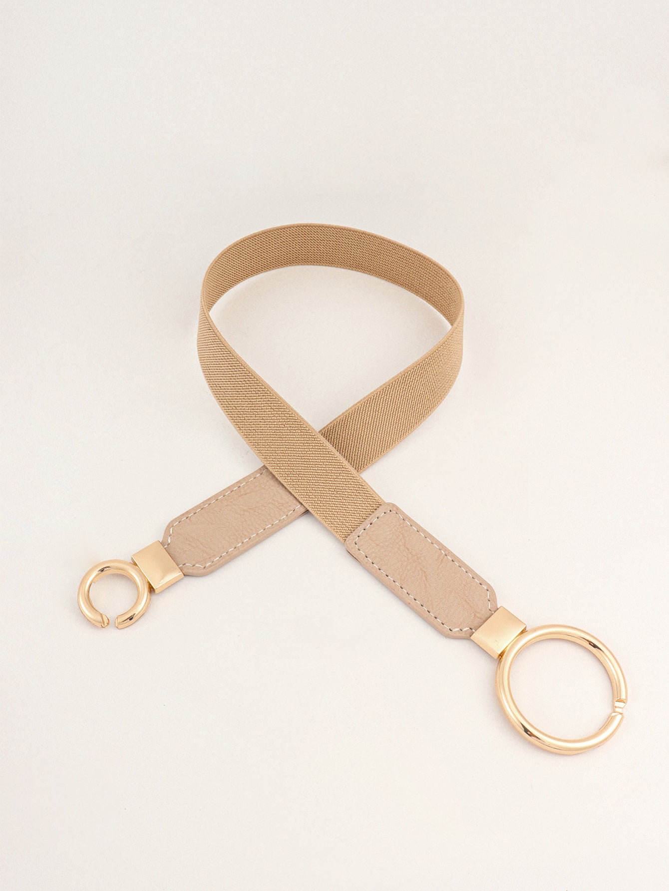 double ring buckle elastic pu belt