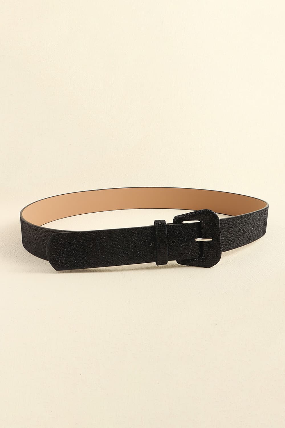 glitter pu leather belt