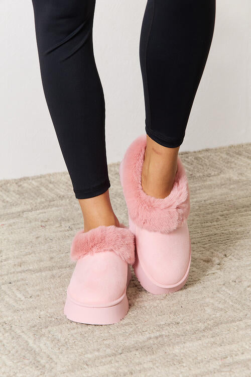 legend footwear furry chunky platform ankle boots