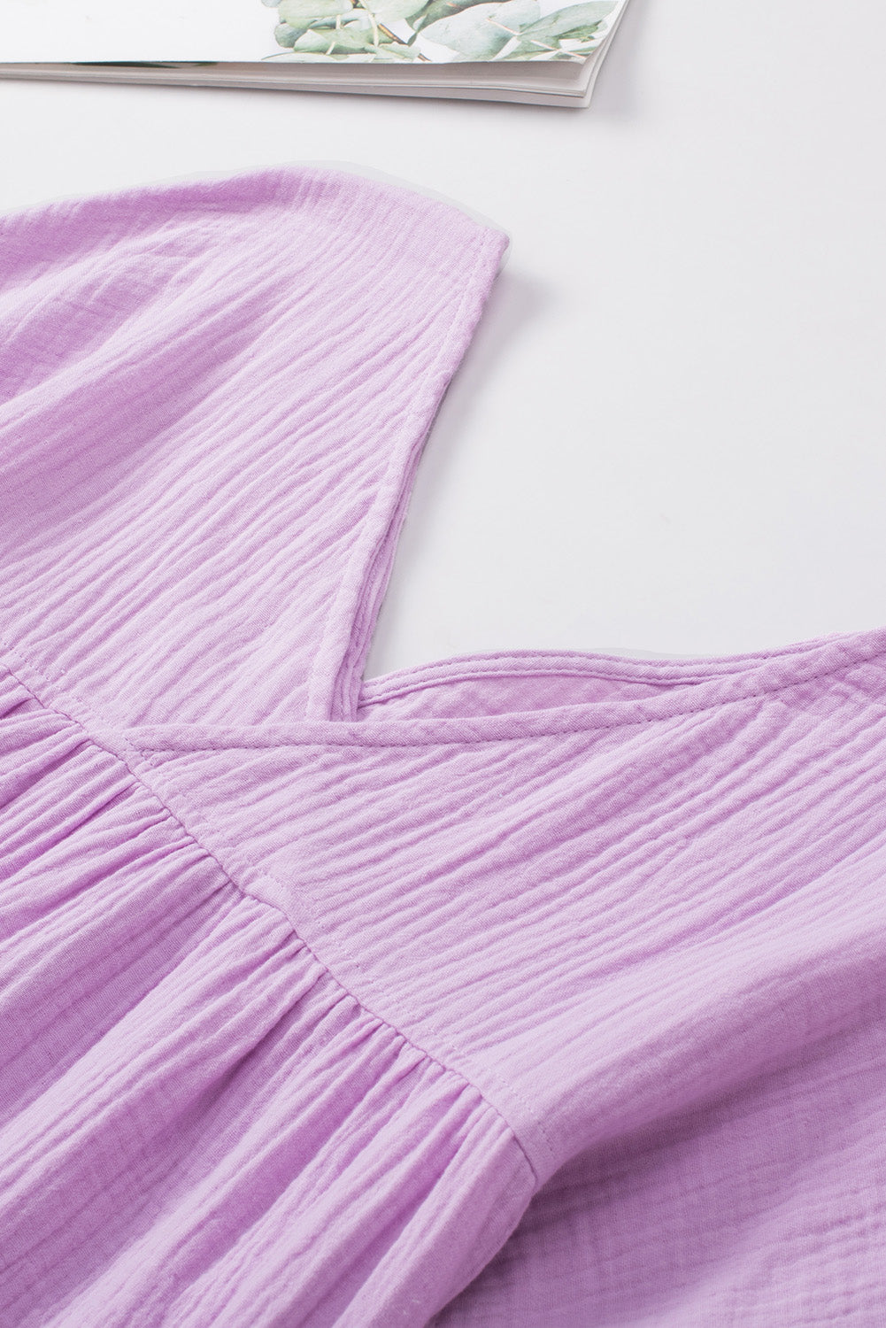 dropped shoulder v-neck blouse