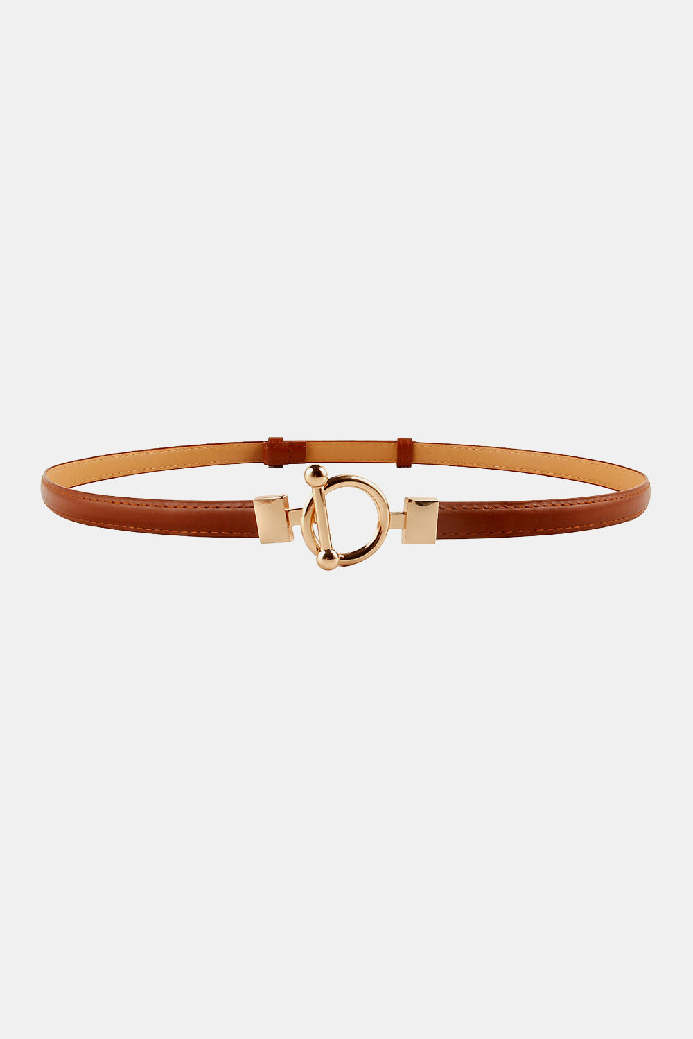 toggle buckle skinny pu belt