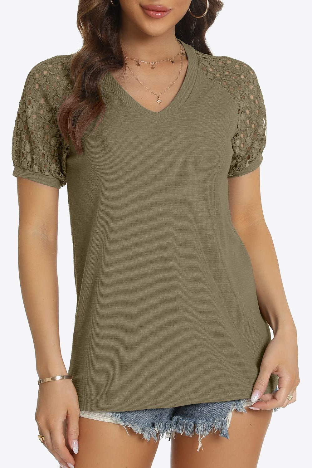 short sleeve v-neck tee