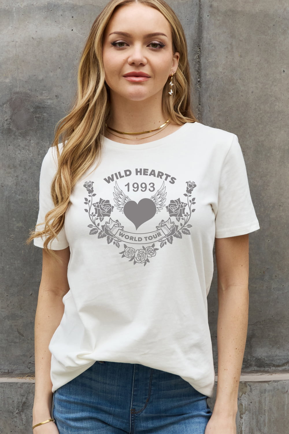 simply love full size wild hearts 1993  world tour graphic cotton tee