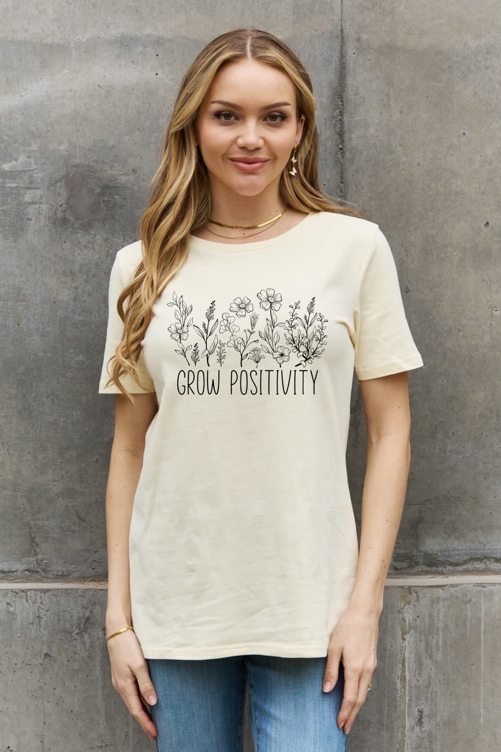 simply love simply love grow positivity graphic cotton tee