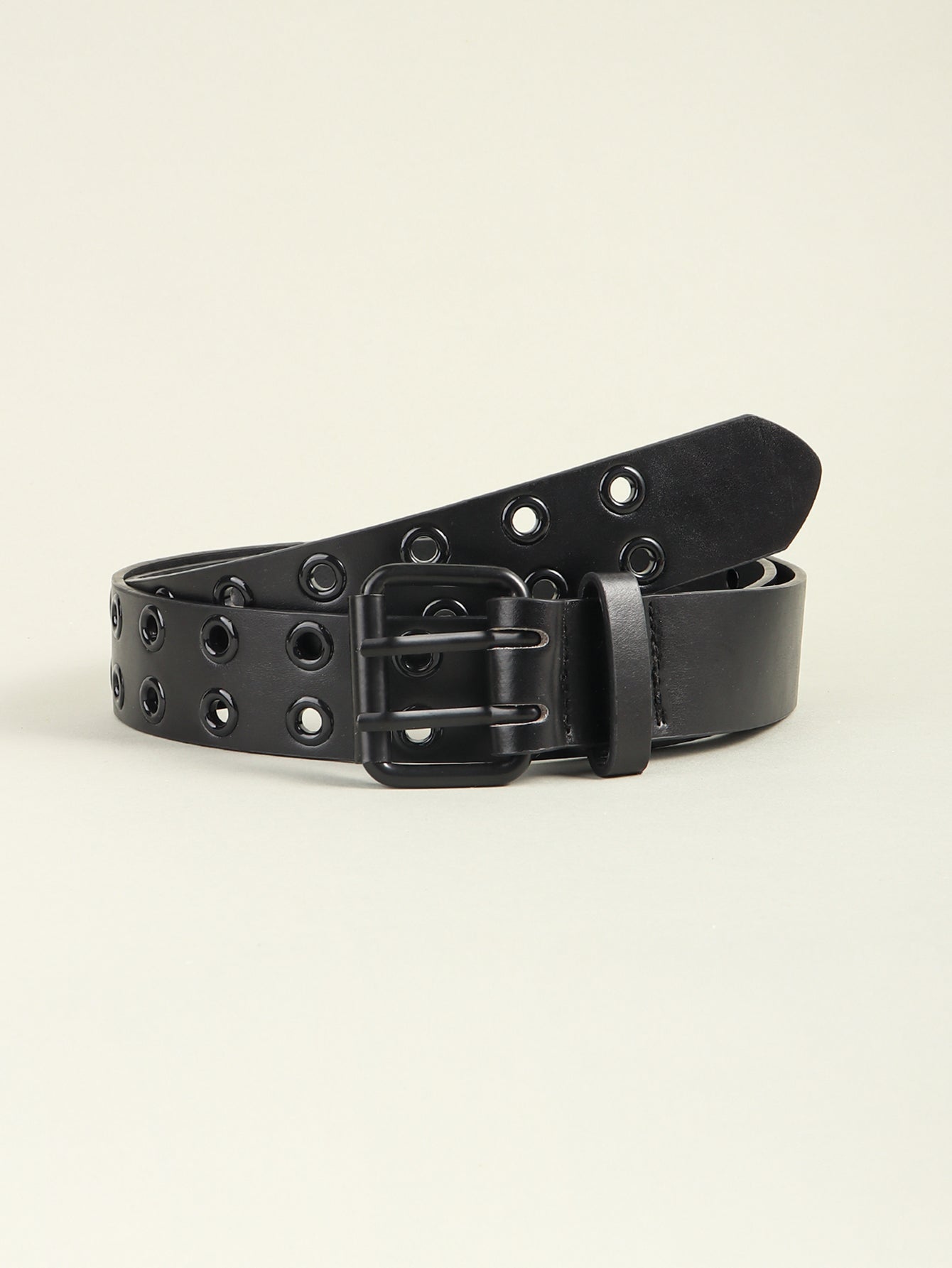 grommet pu leather belt