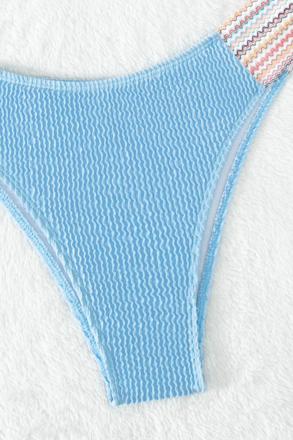 contrast textured high cut swim set