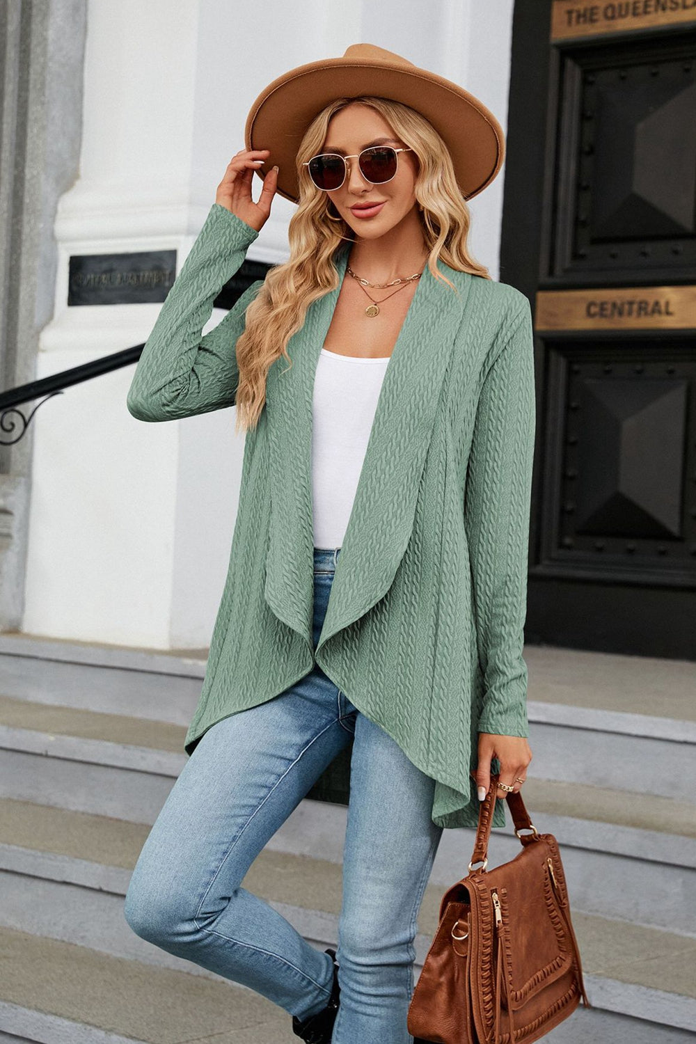 open front long sleeve cardigan