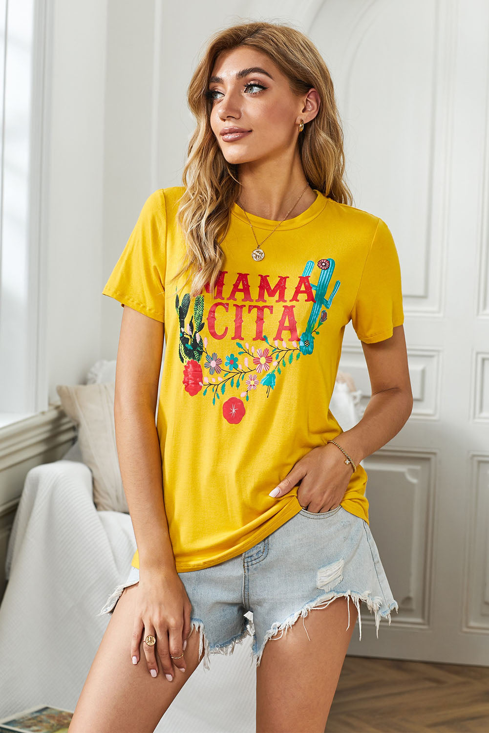 mamacita graphic round neck tee