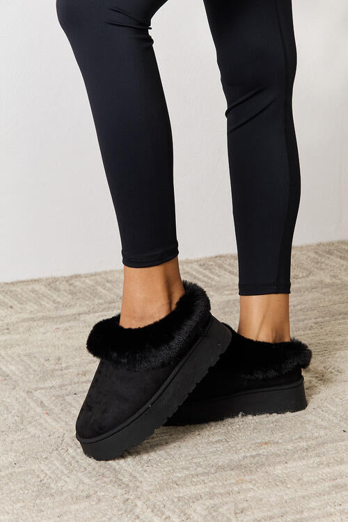 legend footwear furry chunky platform ankle boots