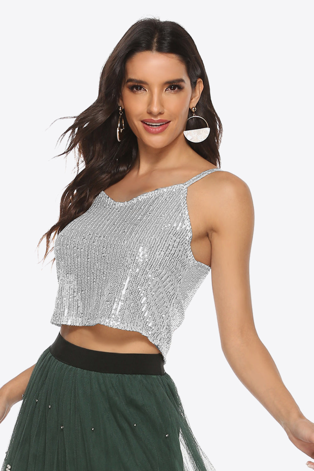 sequin cropped cami