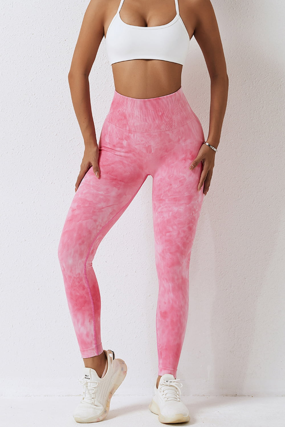 high waist tie-dye long sports pants